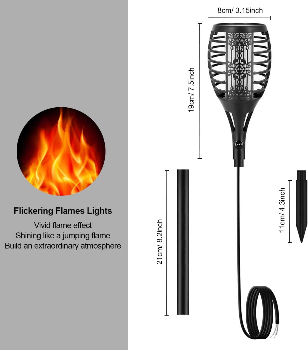 6 Pack Low Voltage LED Landscape Torch Lights D378
