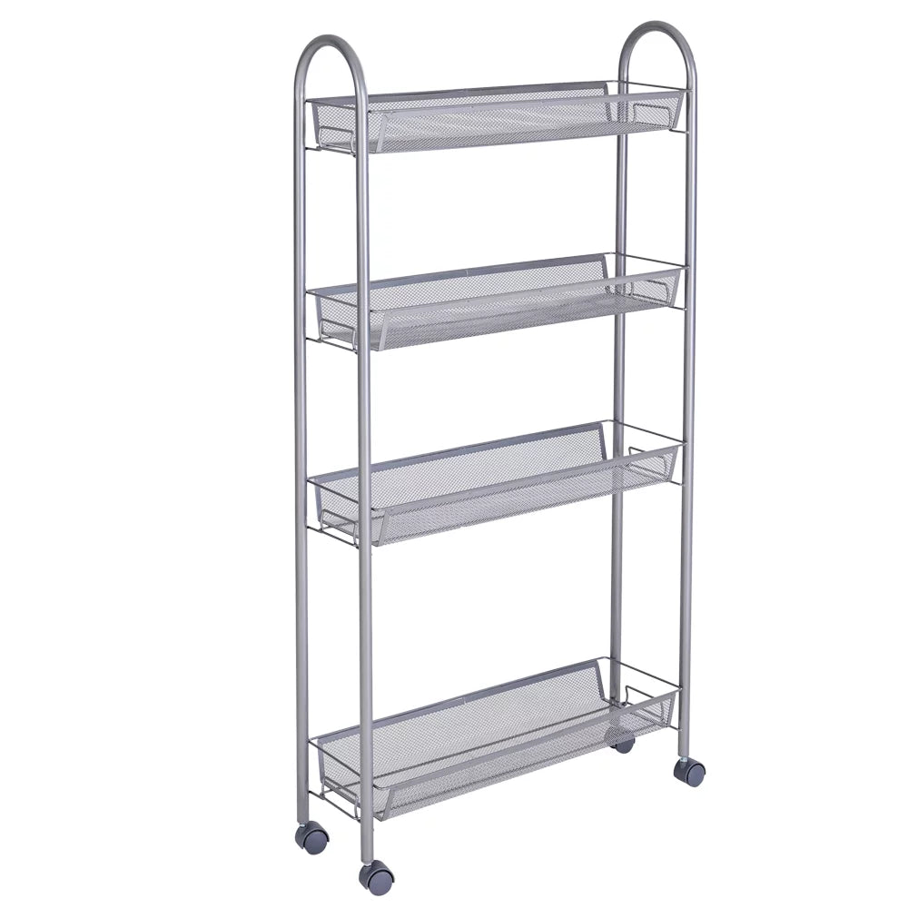 4 Tier Slim Rolling Storage Cart O81765