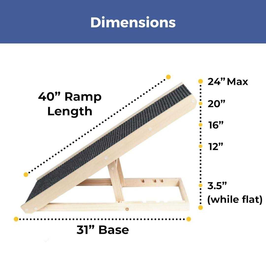 Natural Wood PawRamp for Small & Large Dogs T2312