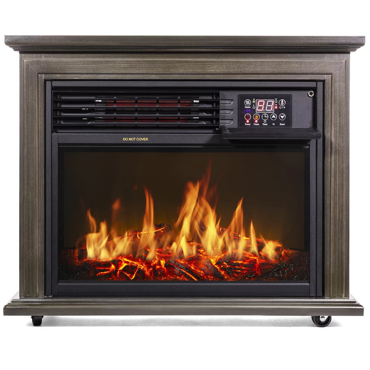 1500W Electric Fireplace Heater with Caster D137