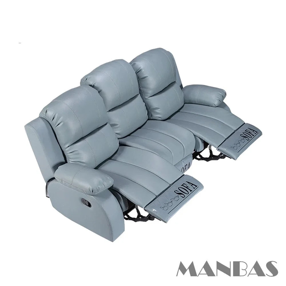 Manual Electric Recliner Sofa Genuine Leather Couch R6615