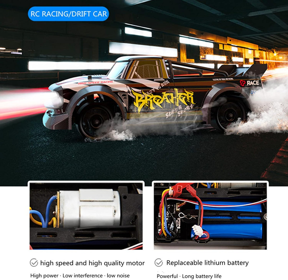 1:16 Scale 2.4GHz Remote Control RC Drift Car 4WD RTR T649