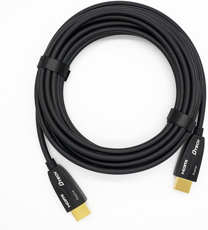 25 Feet Fiber Optic HDMI Cable 4K 60Hz 18Gbps HDR in-Wall Rated Black Pack of 2 S7035
