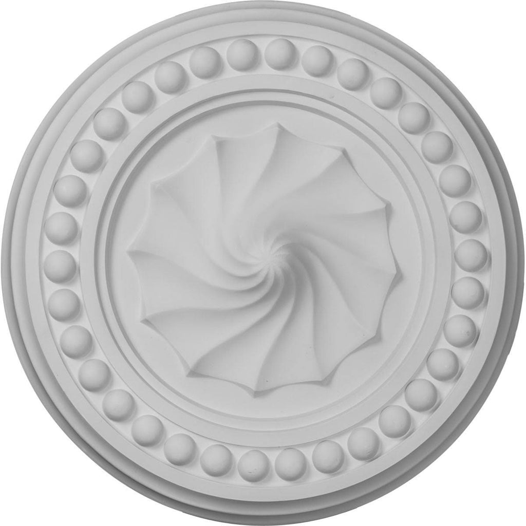 15 3/4 inch x 2 inch Shell Ceiling Medallion, Hand-Painted Rust L87124