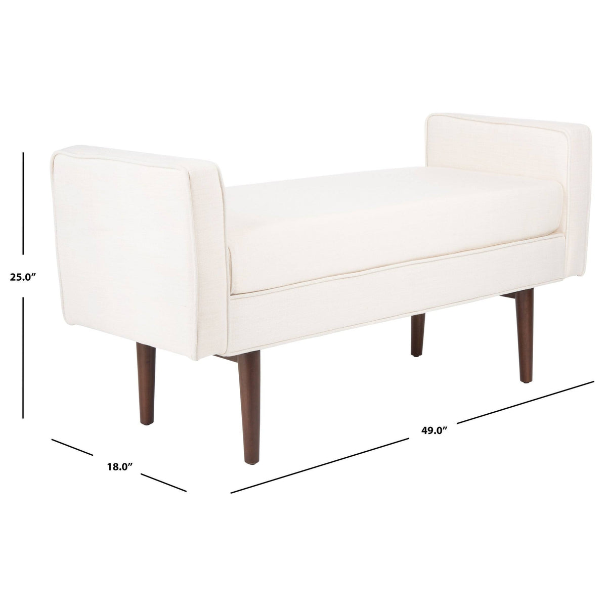 Light Brown/Walnut Midcentury Bench S641