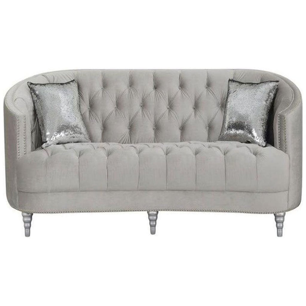 Grey Tufted Loveseat N381