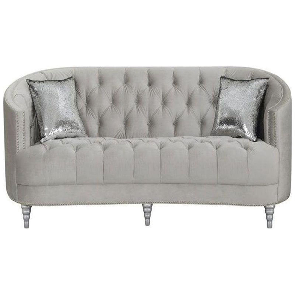 Grey Tufted Loveseat N381