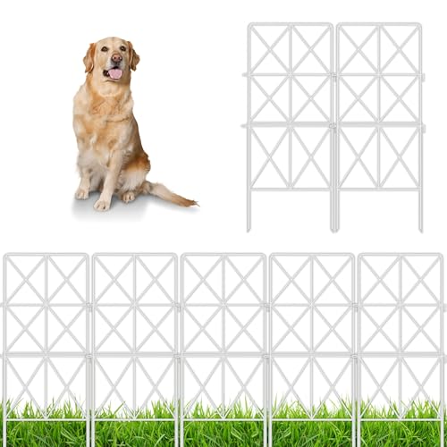 White Metal Wire Decorative Garden Fence 10 Panels D75342