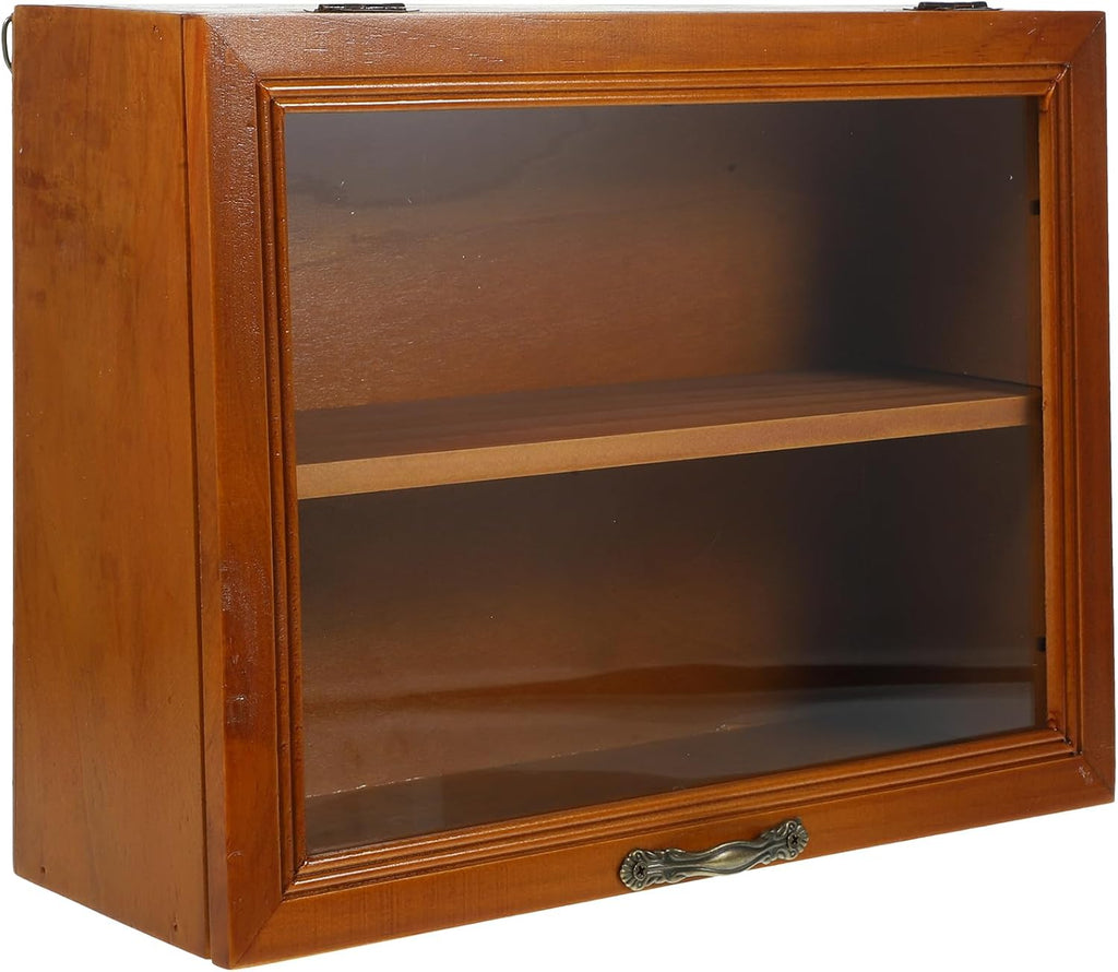 Wooden Shadow Box Display Cabinet with Shelves Y731