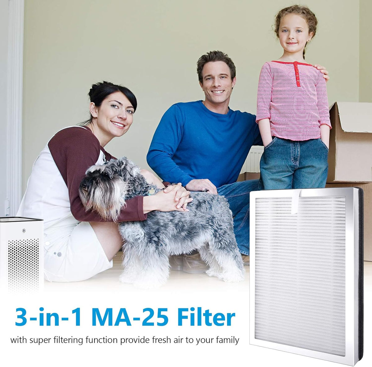 4 Pack H13 True HEPA Activated Carbon Replacement Filters R8271