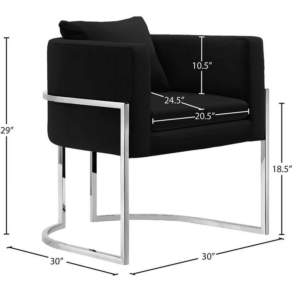 Black Velvet Accent Chair C93736