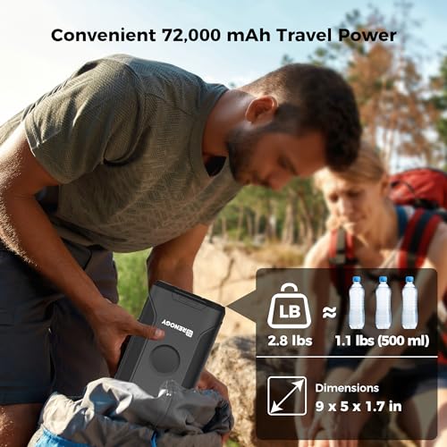 72000mAh 266Wh 12v Power Bank with 60W PD USB-C DC Wireless Charging Flashlight Y7481