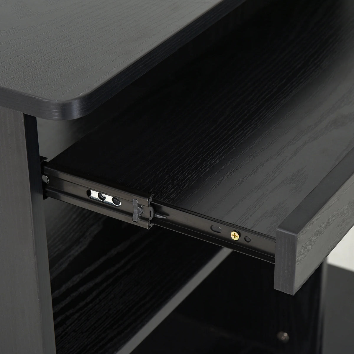 Black Mobile Computer Desk with Keyboard Tray A8093