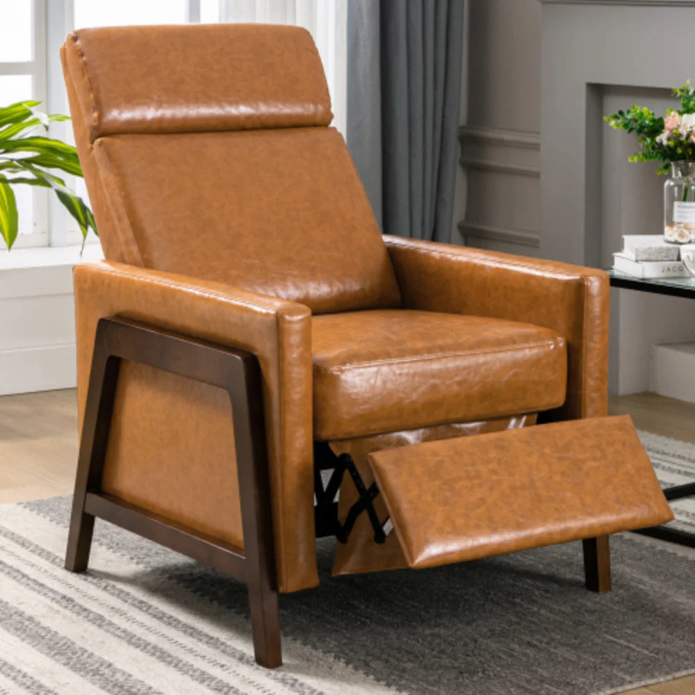 Brown PU Leather Recliner Chair F6870