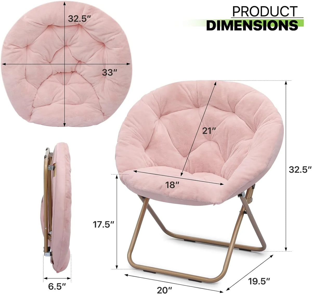 Oversized Foldable Saucer Chair X359205