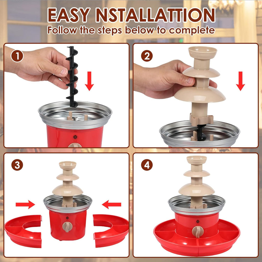 17oz Electric Chocolate Fountain Machine with Removal Serving Tray I329683