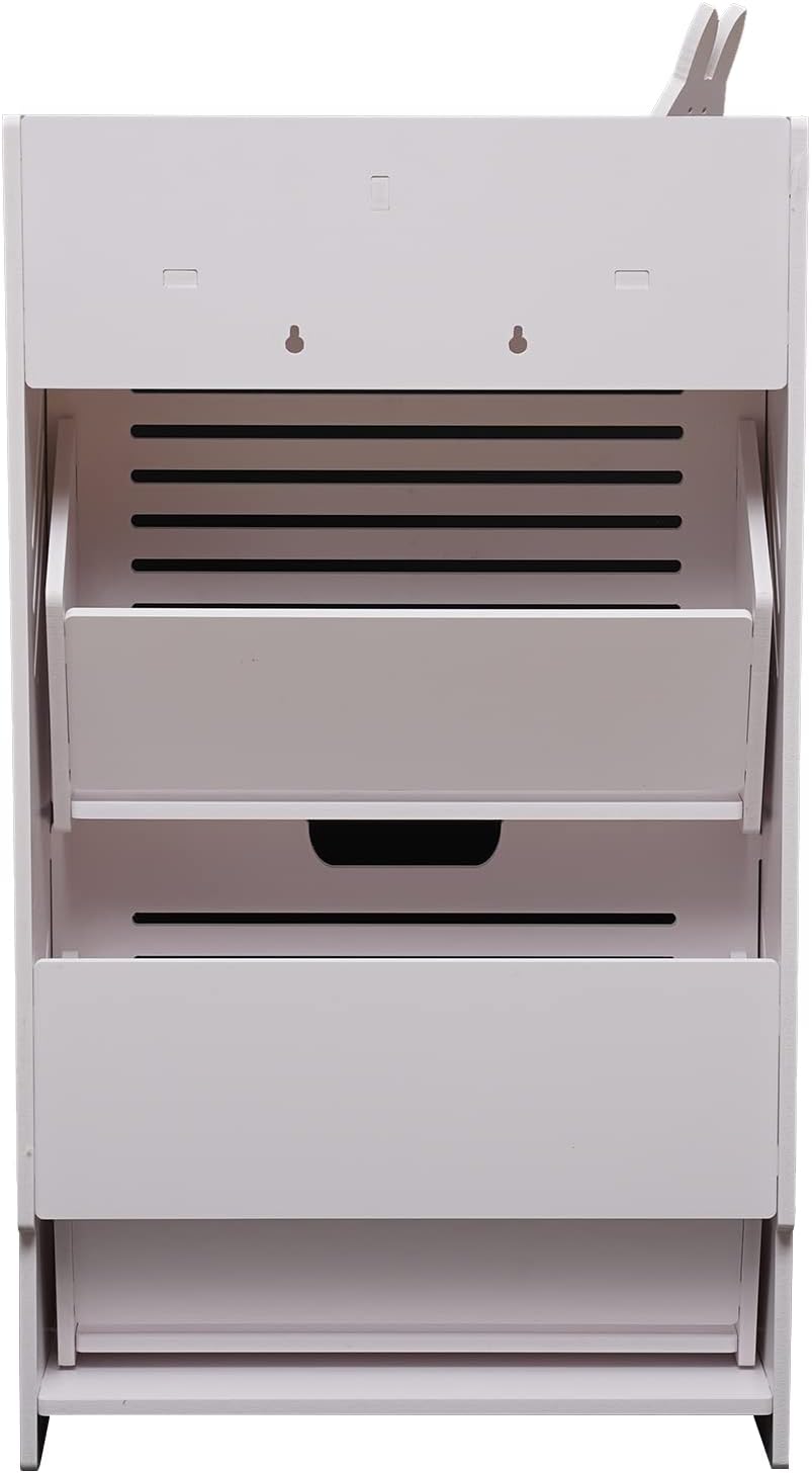 White 2 Flip Drawers Shoe Cabinet C97092