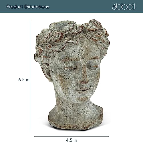 Grey Cement Goddess Head Planter Z7176