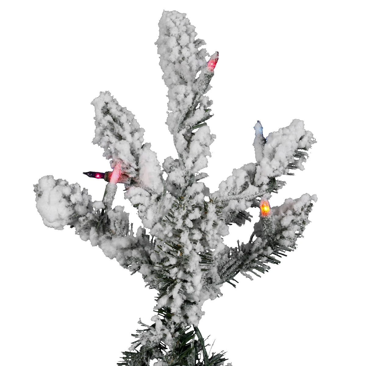 7.5 ft Flocked Utica Tree with 850 Multicolor Lights T51458