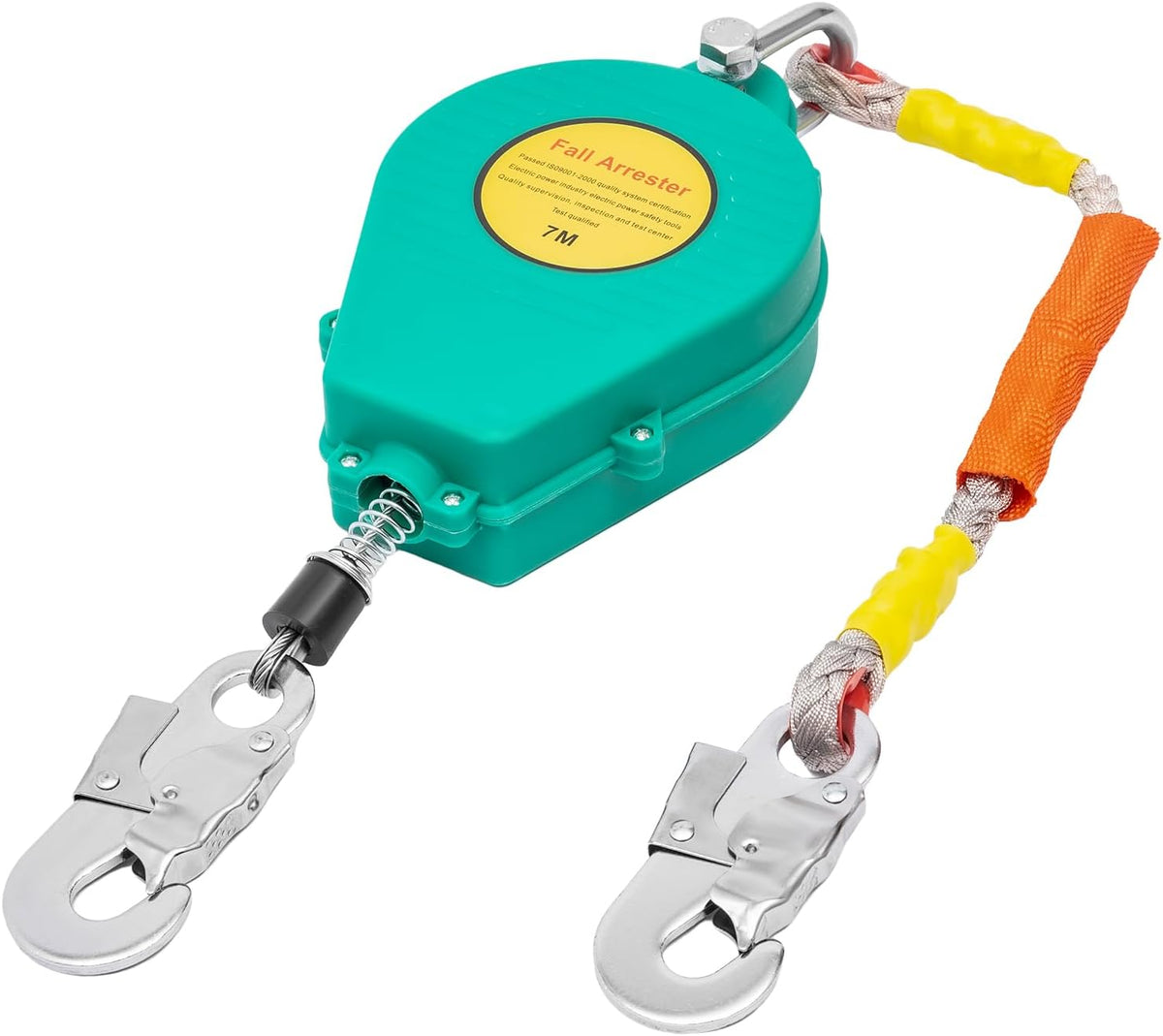 Self Retracting Lifeline 330lbs Fall Arrester Retractable Fall Protection Safety Harness with Alloy Steel Hook & Steel Wire Rope G7484