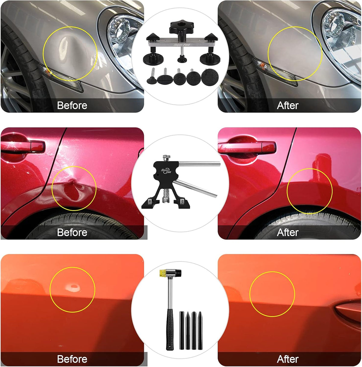 Dent Repair Kit with LED Light Board and Storage Bag C381
