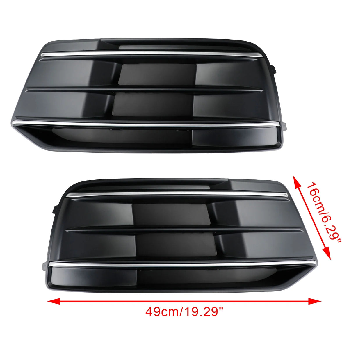 Front Bumper Cover Grille Bezel Insert for Audi Q5 2018-2022 Black/Chrome I499