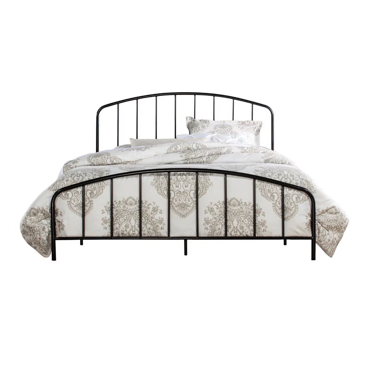 Metal Full Bed with Arched Spindle Design Black S65904