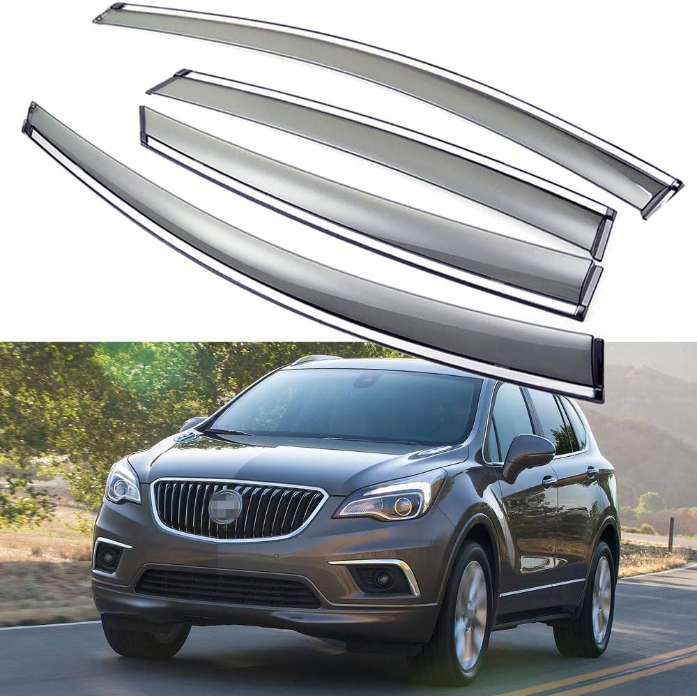 Car Window Visor Vent Shade Deflector Sun/Rain Guards Pack of 2 H213392