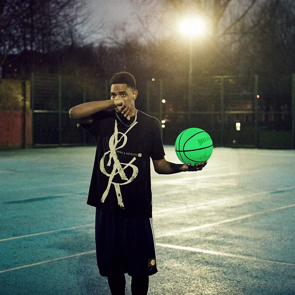 Glow in The Dark Leather Basketball Size 5 / 6 / 7 F35501