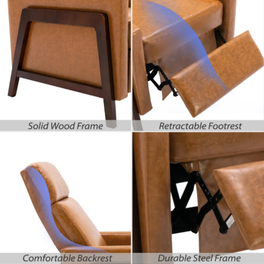 Brown PU Leather Recliner Chair F6870