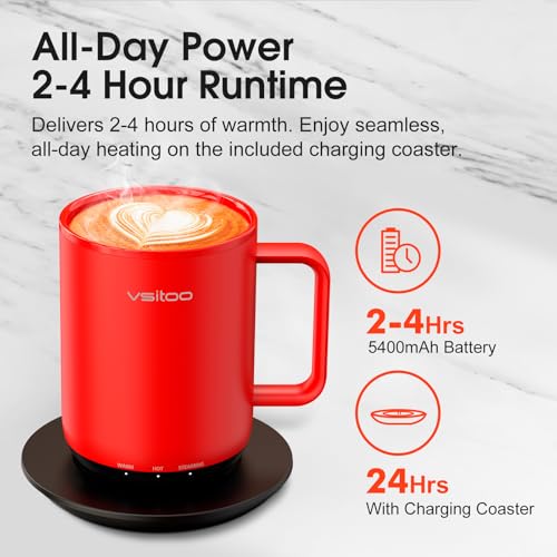 14oz Temperature Control Smart Heated Coffee Mug with Warmer N8283