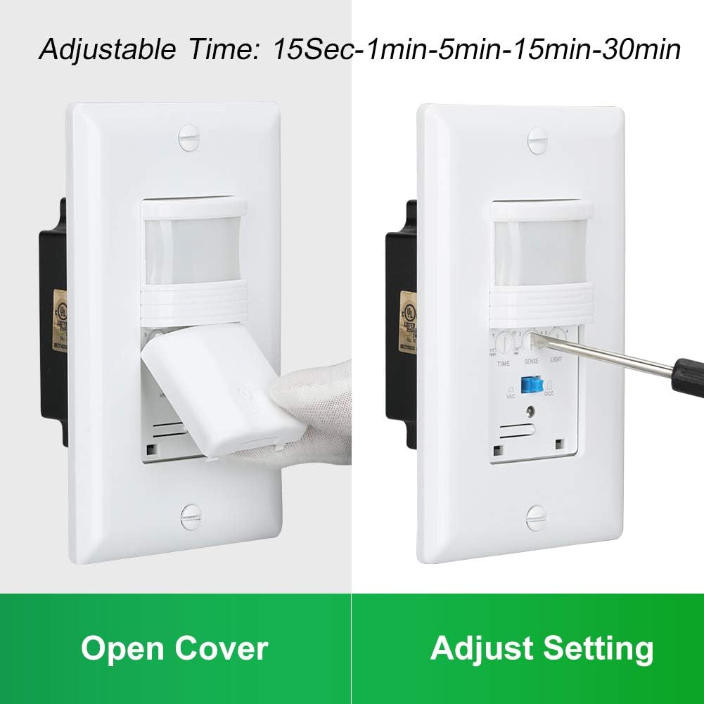 Motion Activated Wall Switch, Single Pole, 10 Pack D1879