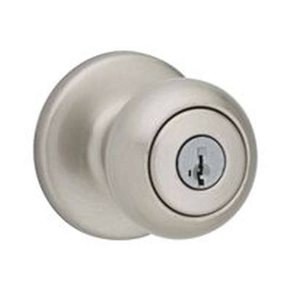 Keyed Entry Knob, Brass, Satin Nickel 3 Pack E321761