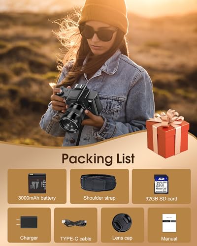 80MP Digital Camera with 4.0" Touch Screen, 18X Digital Zoom, 32GB Card N875453