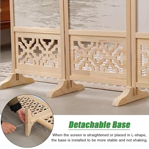 4-Panel Wooden Room Divider 180 200cm Tall Y437480