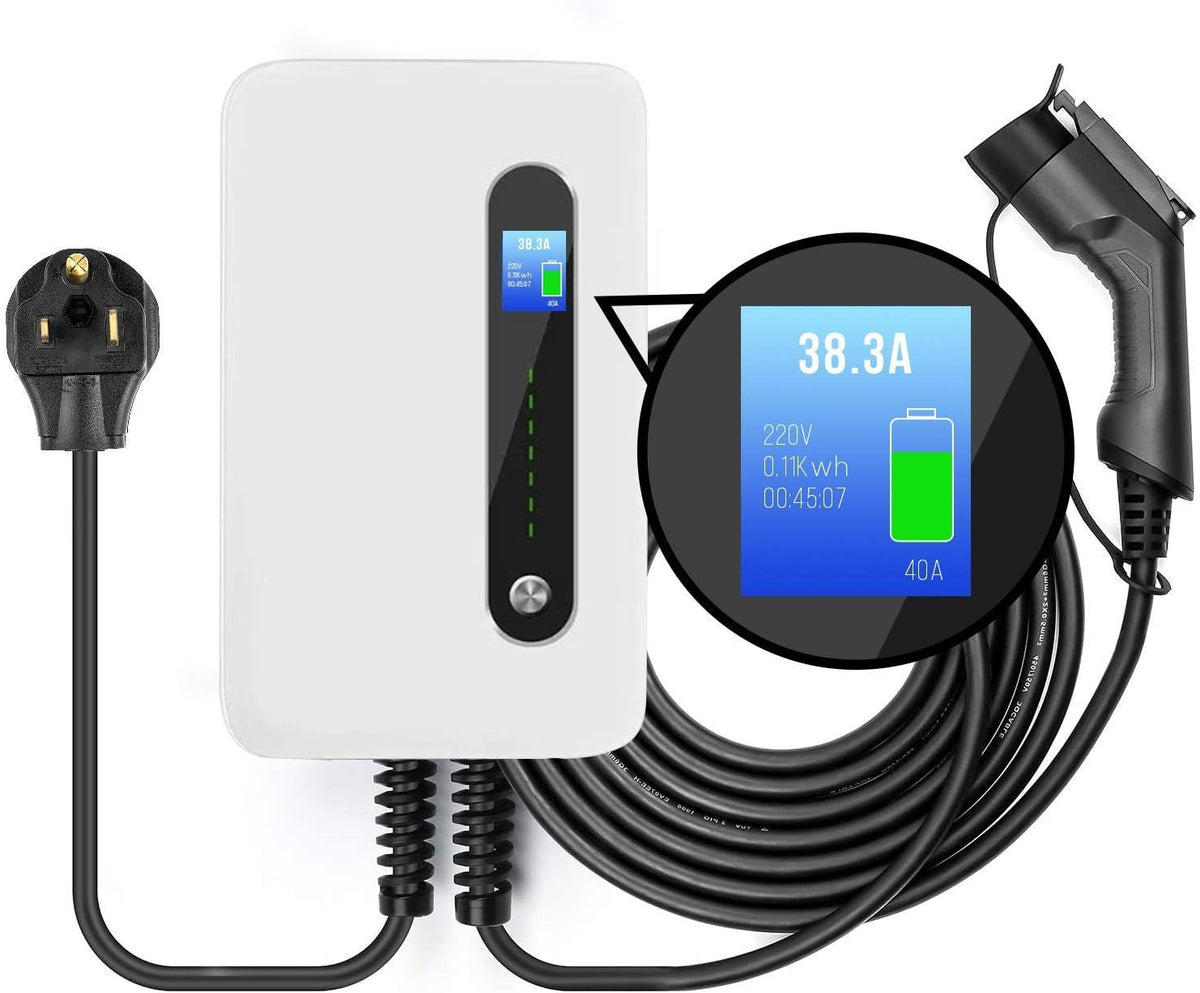 240V 40 Amp Level 2 Electric Vehicle Charging Station with 20ft J1772 Cable & NEMA 6-50 Plug R286704