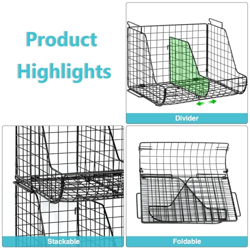 4-Tier Stackable Soda Can Organizer with 4 Adjustable Dividers A23373