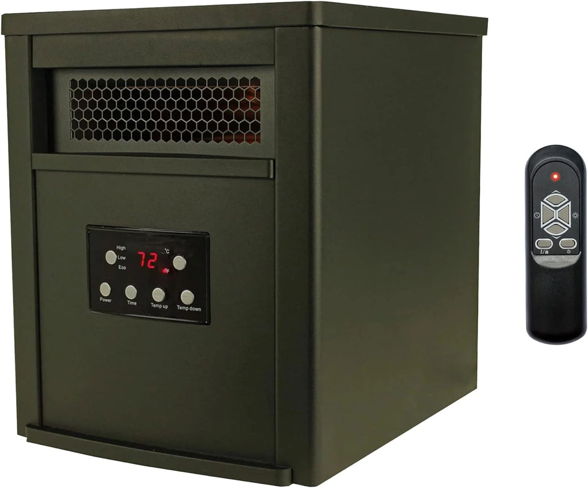 1500W Portable Electric Infrared Quartz Space Heater Black (2 Pack) T820559