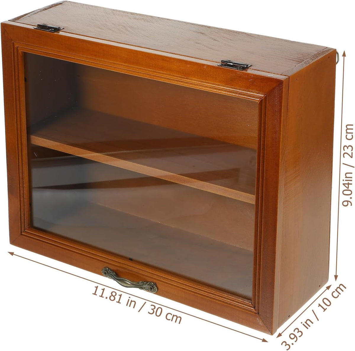 Wooden Shadow Box Display Cabinet with Shelves Y731
