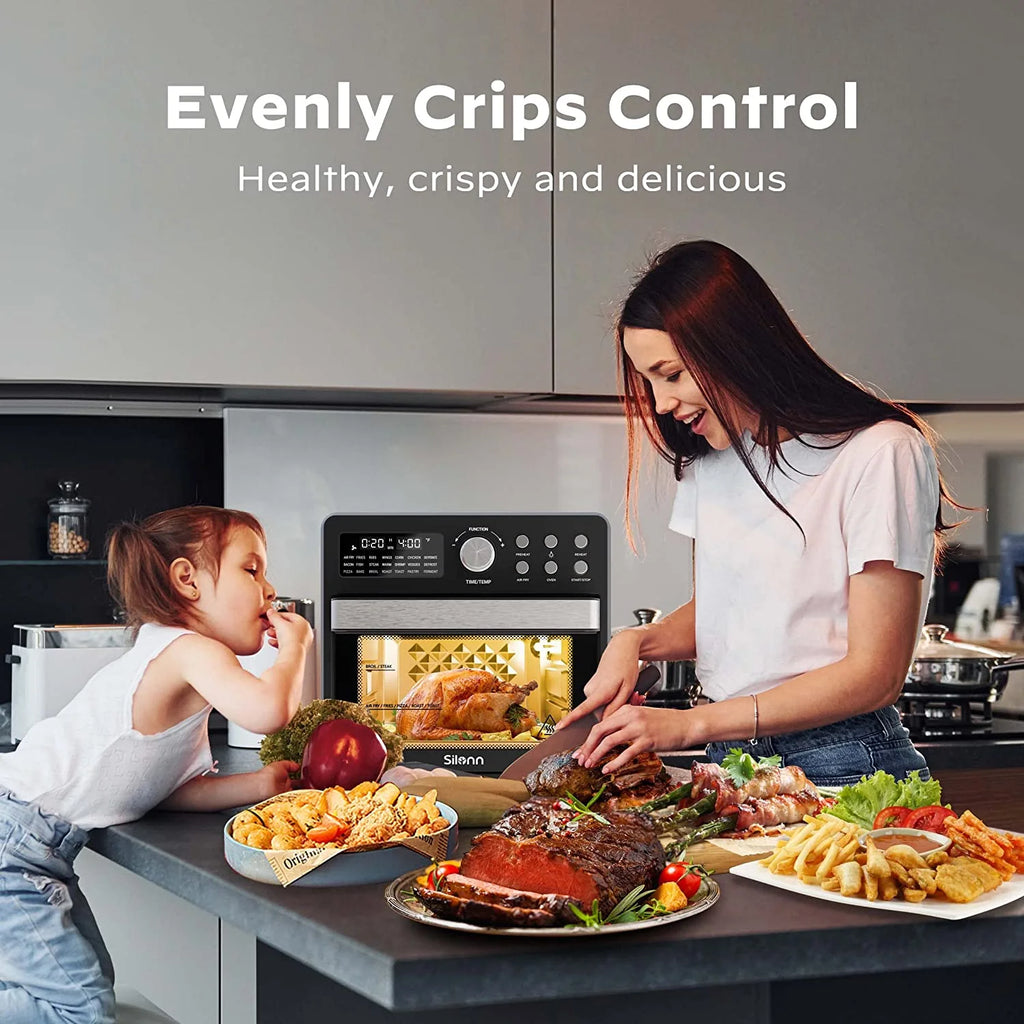 16 Quart 21-in-1 Air Fryer Toaster Oven Combo, 1600W, Black N6756