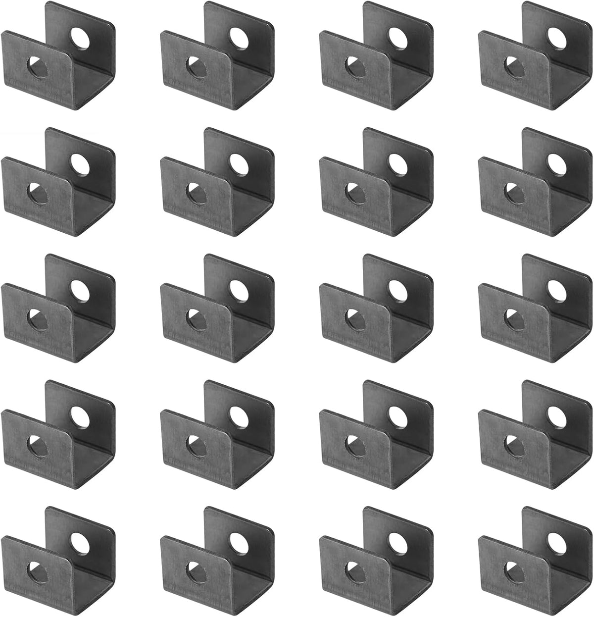 20 Pcs Weldable U Bracket with 2 Holes, Stamped Carbon Steel, Thickness 1.9 mm Y785360