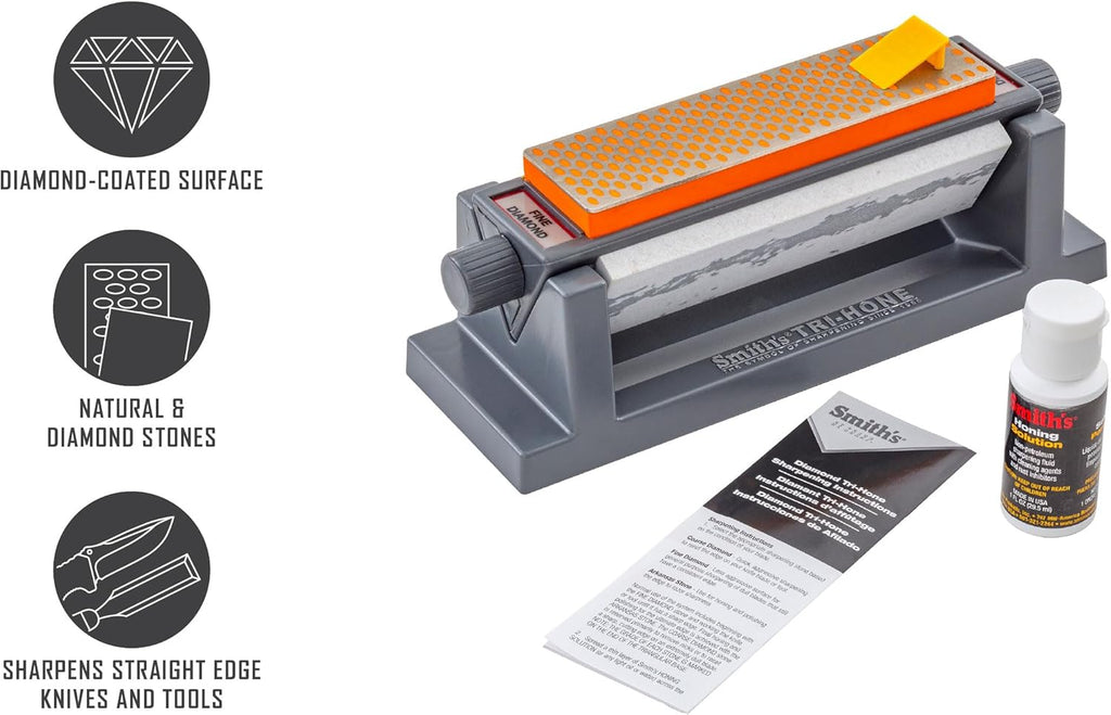 6" Diamond Sharpening Stone System - Grey - Fine, Natural, & Coarse Stones S60119