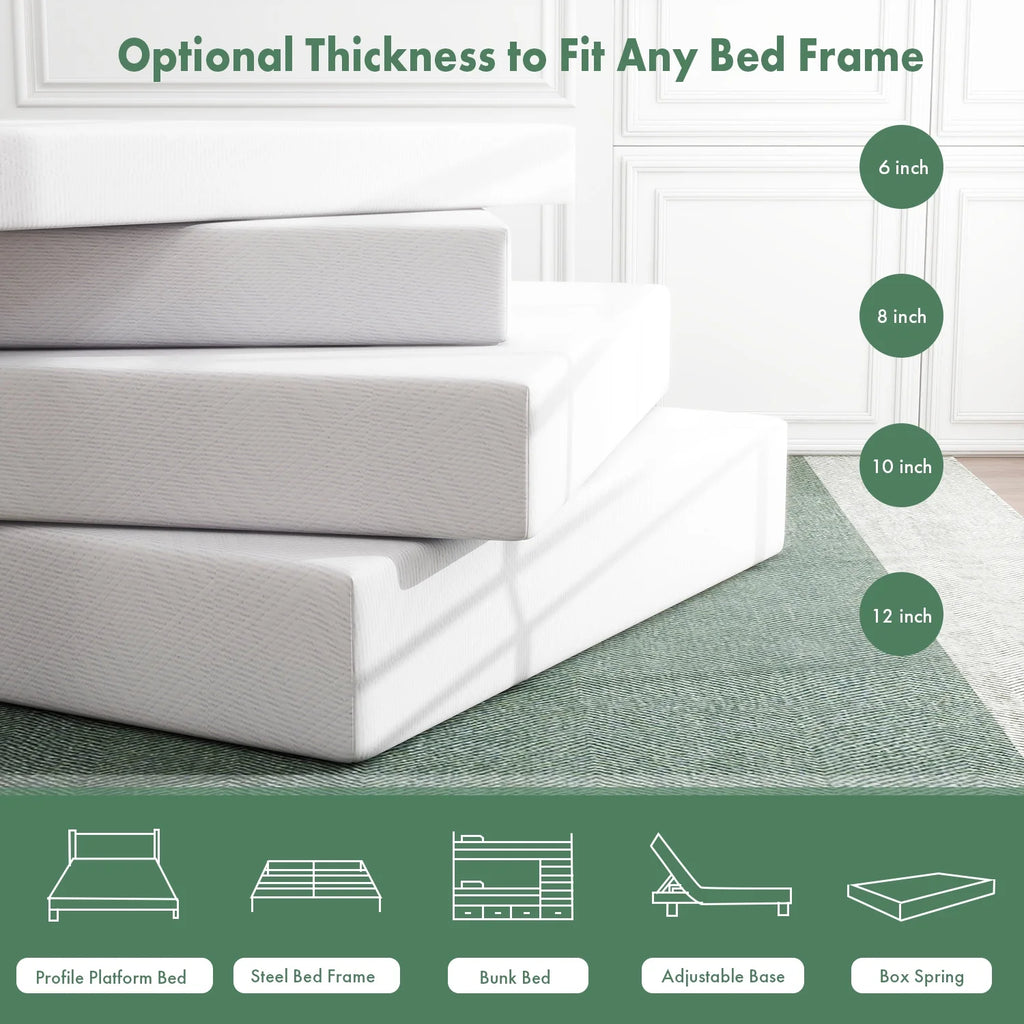 10" Cooling Gel Memory Foam Queen Mattress I4375