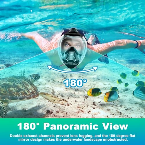 Full Face Snorkel Mask with Dry Top Breathing System and Detachable Camera Mount O4079