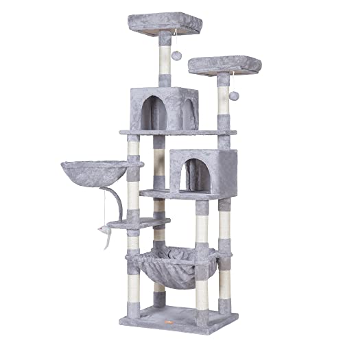 Light Gray Cat Tree with Sisal Scratching Posts O482
