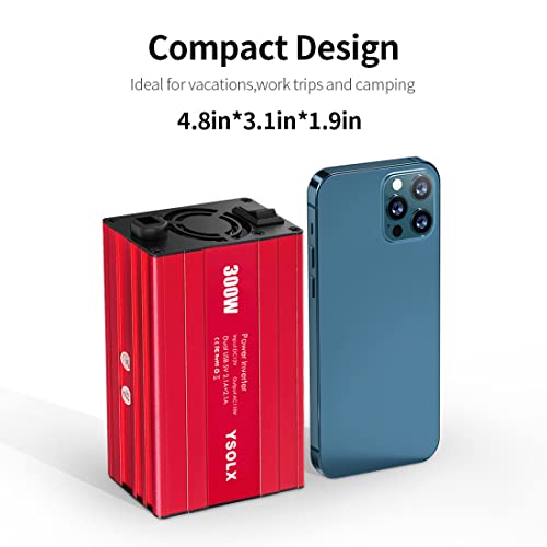 500W Power Inverter DC 12V to 110V AC Converter with 2 USB Ports and 2 AC Outlet V11215