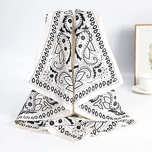35” Satin Large Square Head Scarves - 4PCS Silk Like Neck Scarf Hair Sleeping Wraps H6226