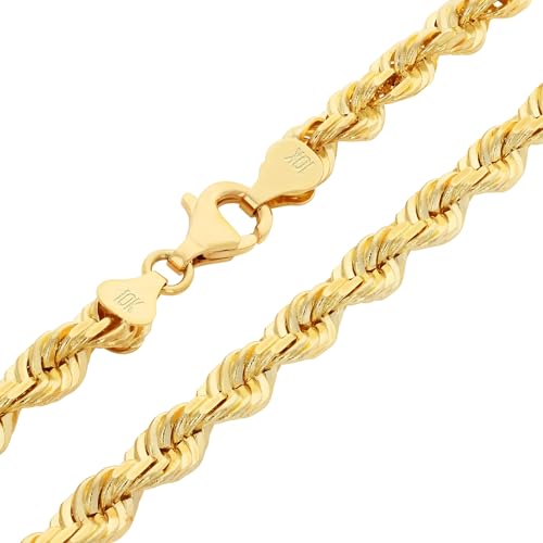 10K Yellow Gold Solid Rope Diamond Cut Chain Necklace N2296