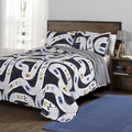 Navy Quilt Set Twin B2508