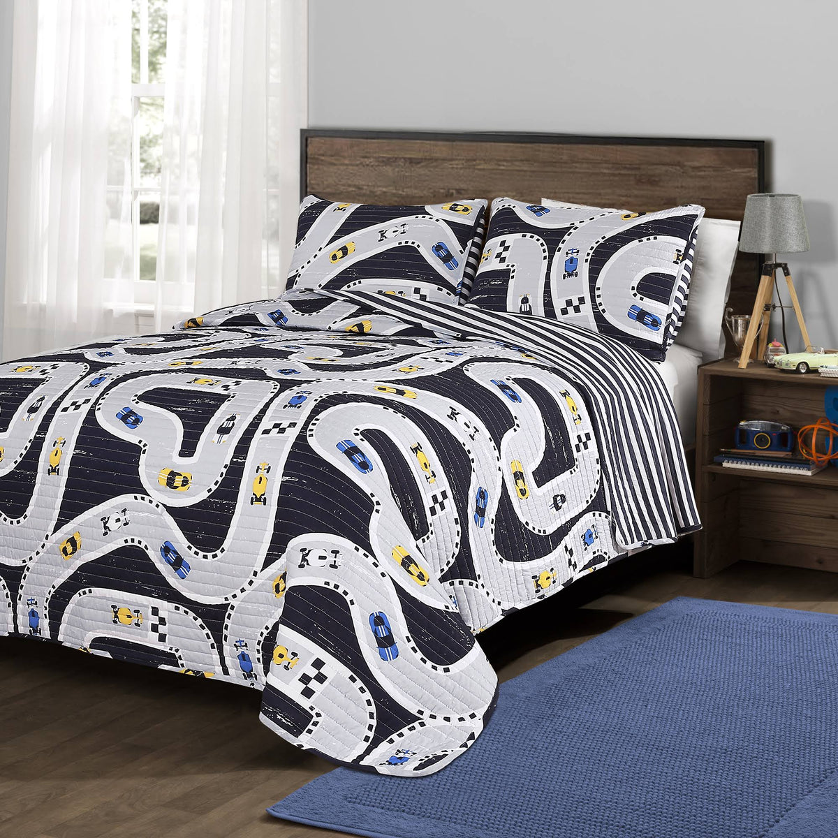 Navy Quilt Set Twin B2508